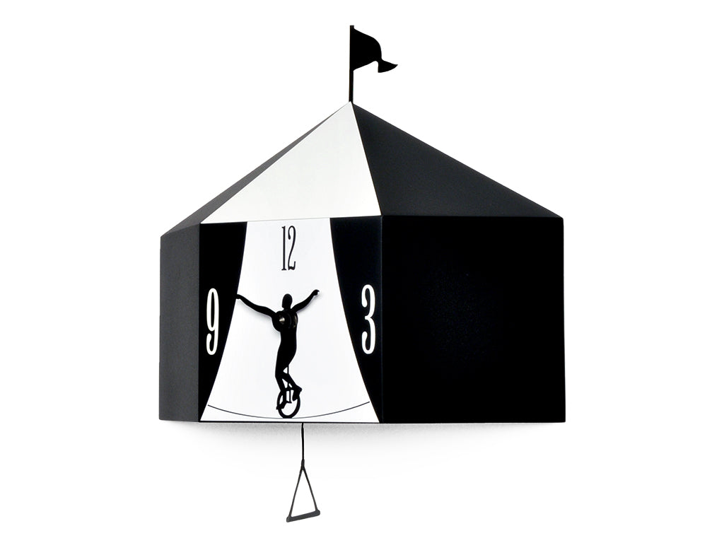 WALL CLOCK-CIRCUS-BLACK