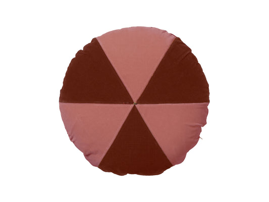 CUSHION-CAKE 45 ROUND VELVET-WINE/BLUSH