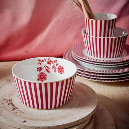 BOWL-ROYAL STRIPES DIAM.15-DARK PINK
