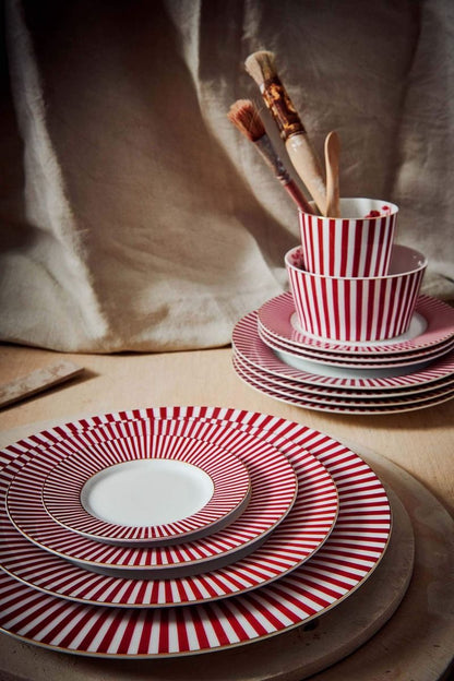 PLATE-ROYAL STRIPES-DARK PINK