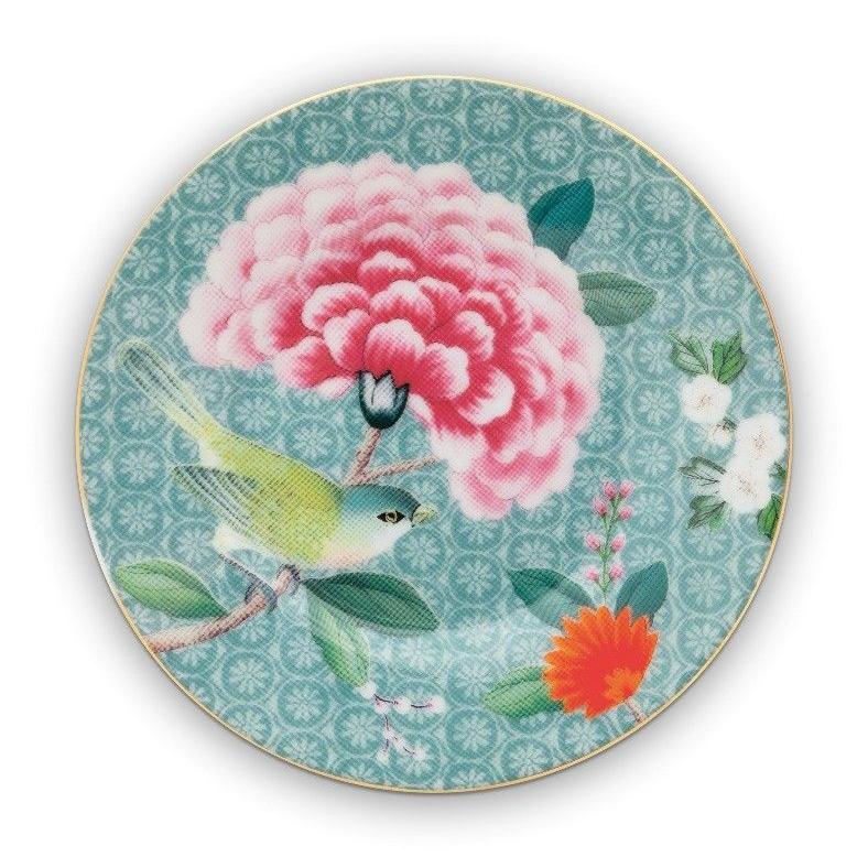 PLATE-PETIT FOUR BLUSHING BIRDS-BLUE
