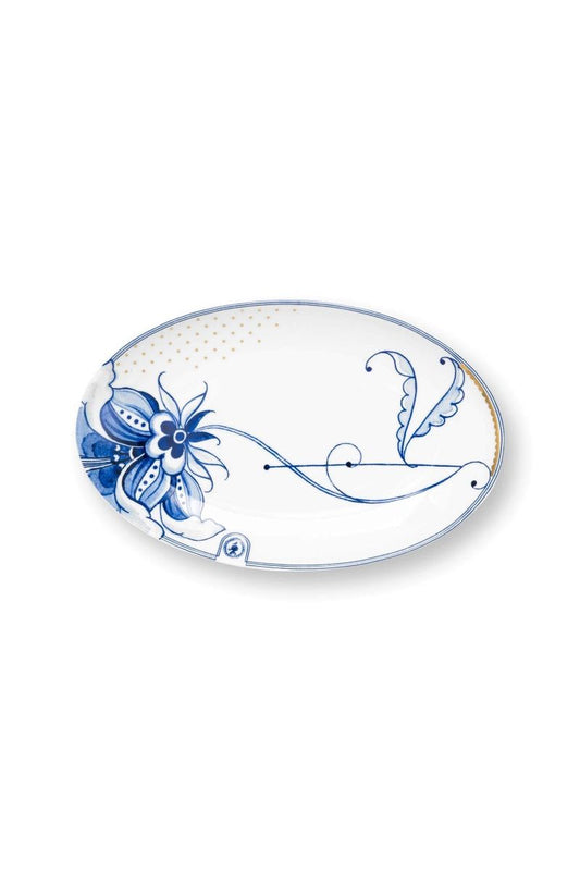 PLATE-OVAL PIP & THE BLUE BIRD-WHITE 25X16 CM