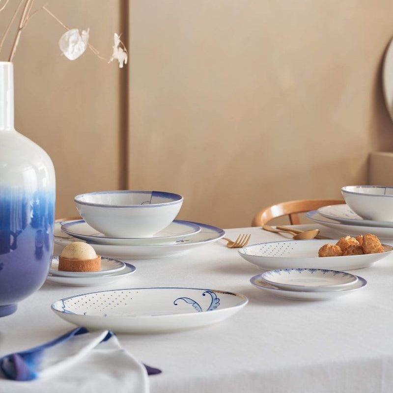 PLATE-OVAL PIP & THE BLUE BIRD-WHITE 25X16 CM