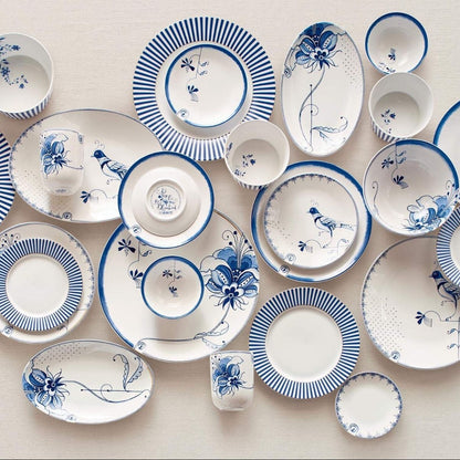 PLATE-OVAL PIP & THE BLUE BIRD-WHITE 25X16 CM