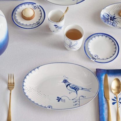 PLATE-OVAL PIP & THE BLUE BIRD-WHITE 30X22 CM