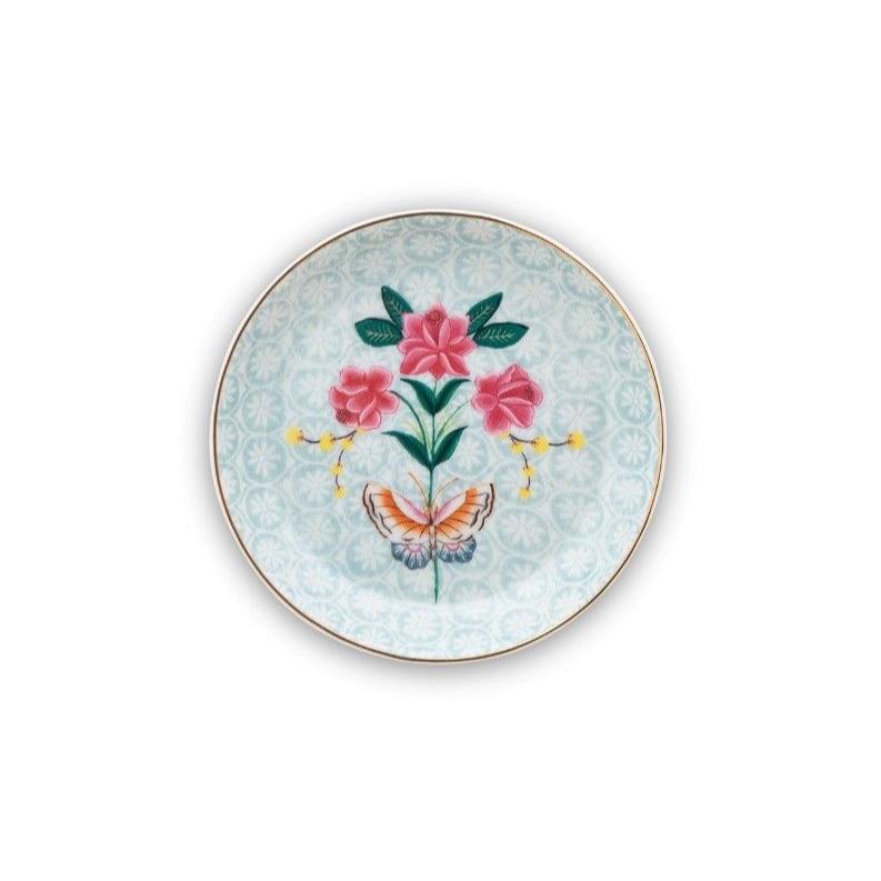 PLATE-TEA TIP BLUSHING BIRDS-WHITE