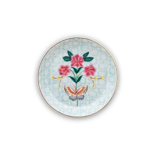 PLATE-TEA TIP BLUSHING BIRDS-WHITE