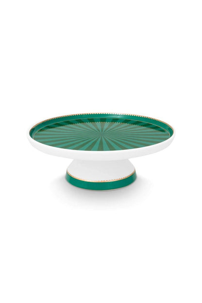 CAKE STAND-MINI-LOVE BIRDS-24CM-GREEN