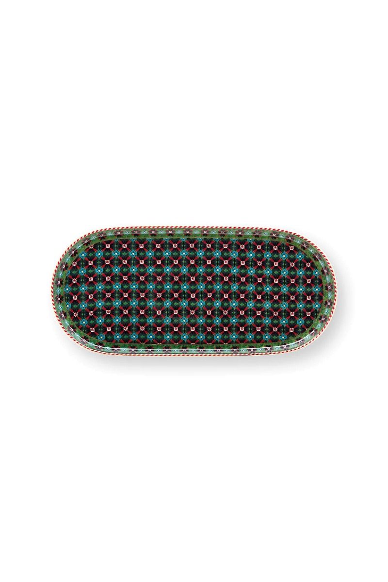 PLATTER-SUGAR & CREAMER PLATTER CLOVER GREEN-25x12 cm