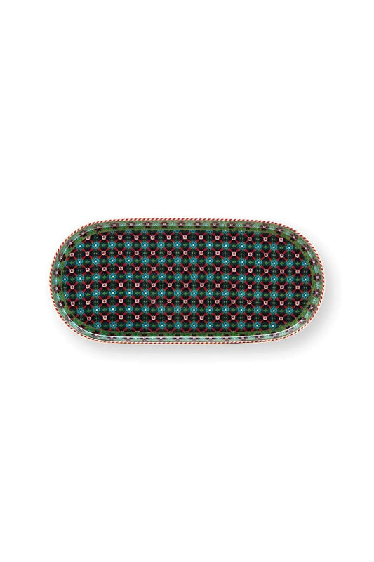 PLATTER-SUGAR & CREAMER PLATTER CLOVER GREEN-25x12 cm