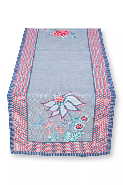 TABLE RUNNER-FLOWER FESTIVAL-BLUE