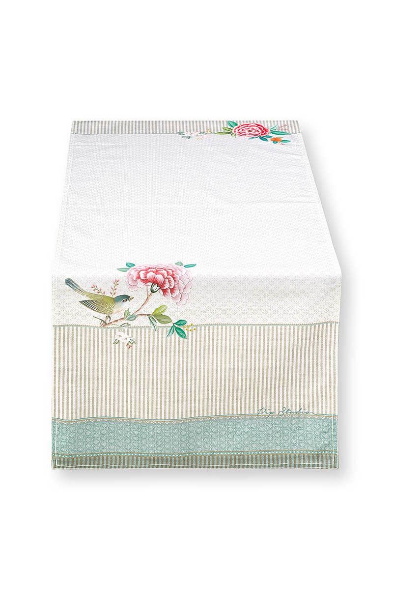 TABLE RUNNER-BLUSHING BIRDS-KHAKI