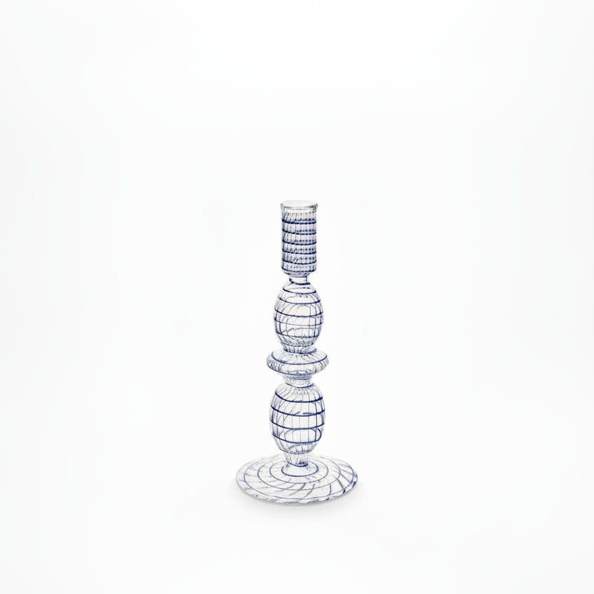 CANDLE HOLDER - GLASS SWIRL