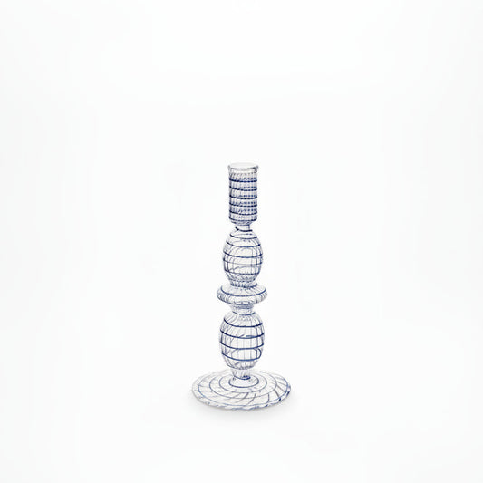 CANDLE HOLDER - GLASS SWIRL