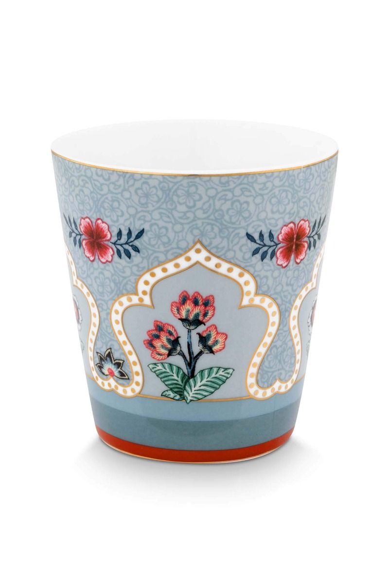 MUGS-ORIENTAL FLOWER FESTIVAL SET OF 4-BLUE