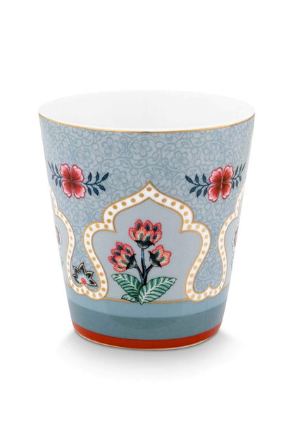 MUGS-ORIENTAL FLOWER FESTIVAL SET OF 4-BLUE