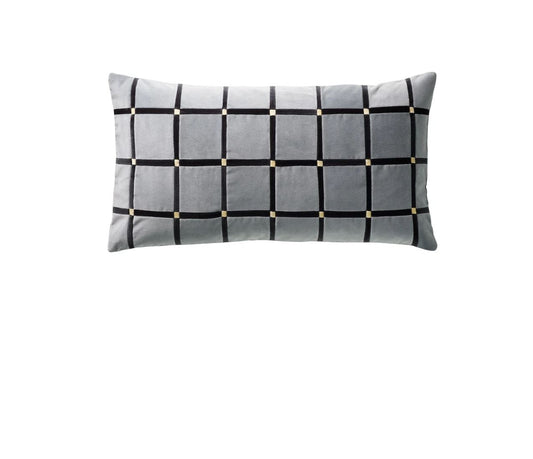 CUSHION-ATHENA-40X70-VELVET-MISTY GREY/D.GREY/A.YELLOW