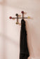 COAT HANGER-AFTEROOM MEDIUM-BLACK/BRASS/BORDEAUX