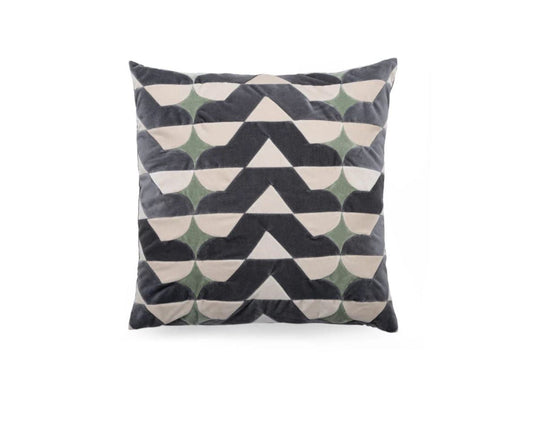 CUSHION-BRIE-55X55-VELVET-ARTICHOKE/D.WHITE/SAGE