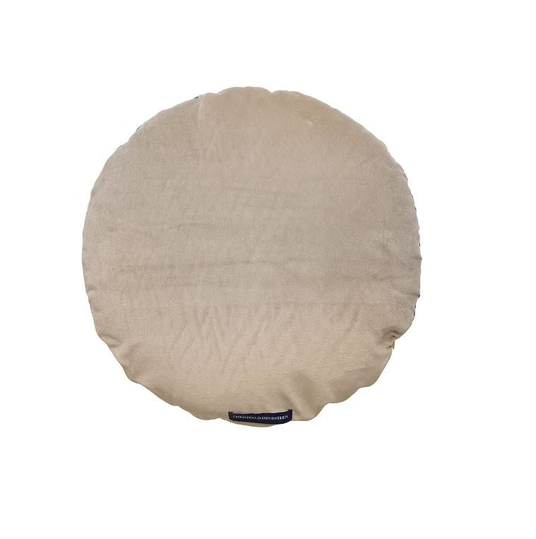 Cake 45 cm round velvet cushion-Pale blue/emerald