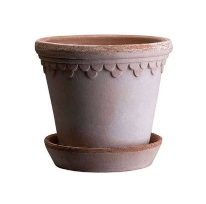 PLANT POT-COPENHAGEN RAW ROSA POT & SAUCER- DIAM.18