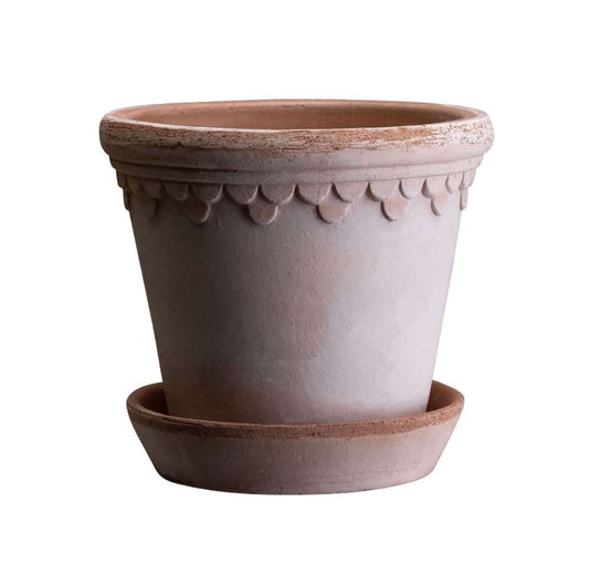PLANT POT-COPENHAGEN RAW ROSA POT & SAUCER- DIAM.18