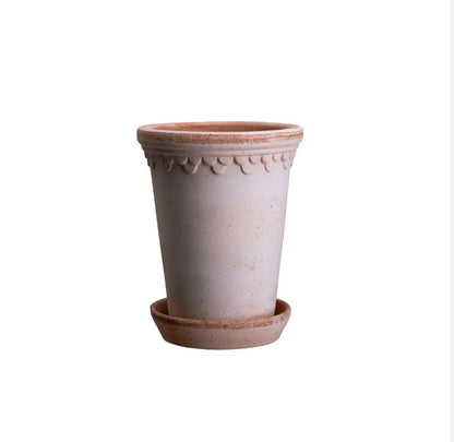 PLANT POT-COPENHAGEN RAW ROSA POT & SAUCER-DIAM.18 CM-TALL