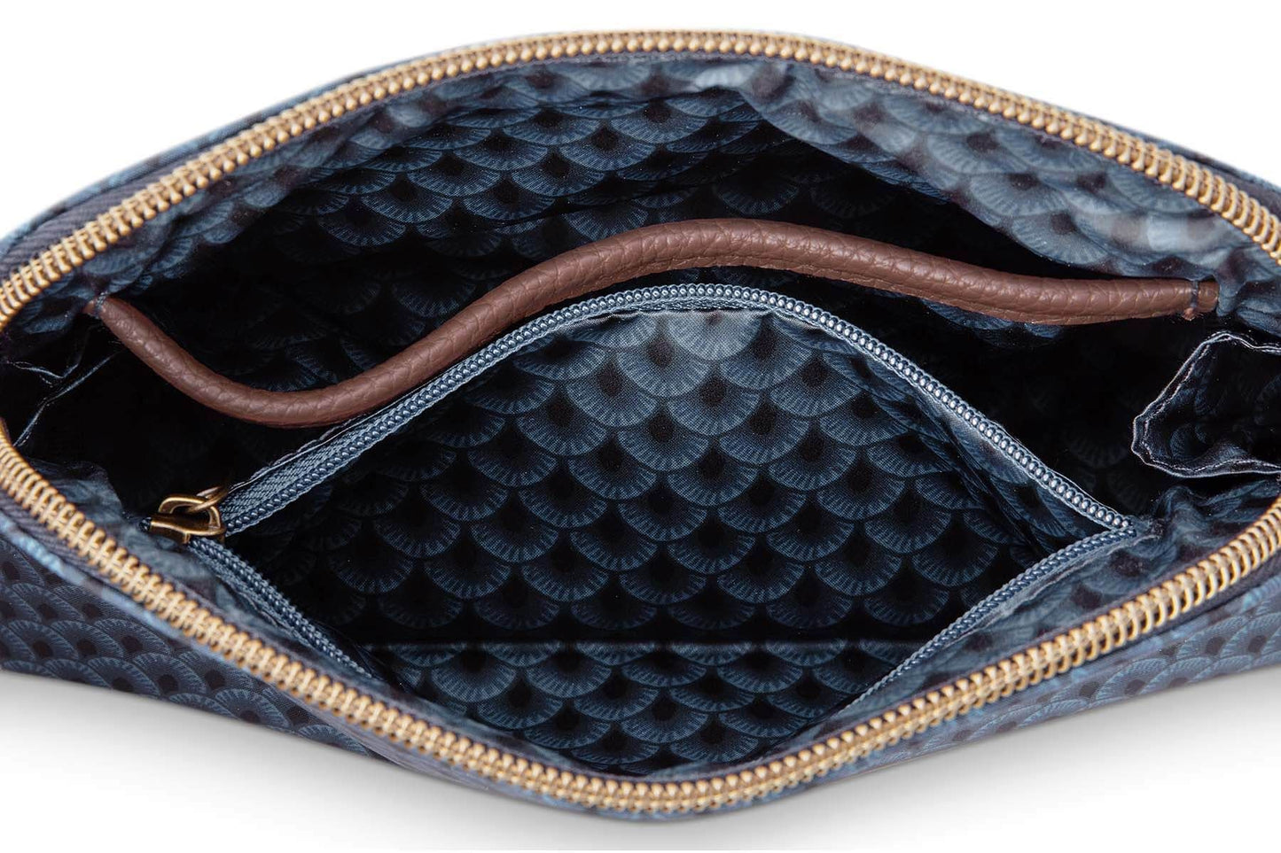 COSMETIC BAG-TRIANGLE SMALL SUKI BLUE