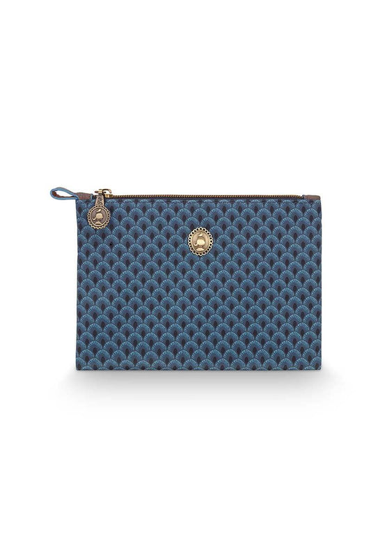 COSMETIC POUCH-FLAT SMALL SUKI/KYOTO-FESTIVAL BLUE