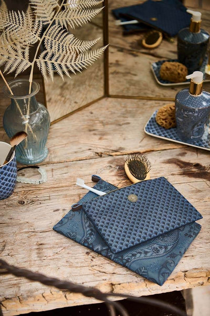 COSMETIC POUCH-FLAT SMALL SUKI/KYOTO-FESTIVAL BLUE