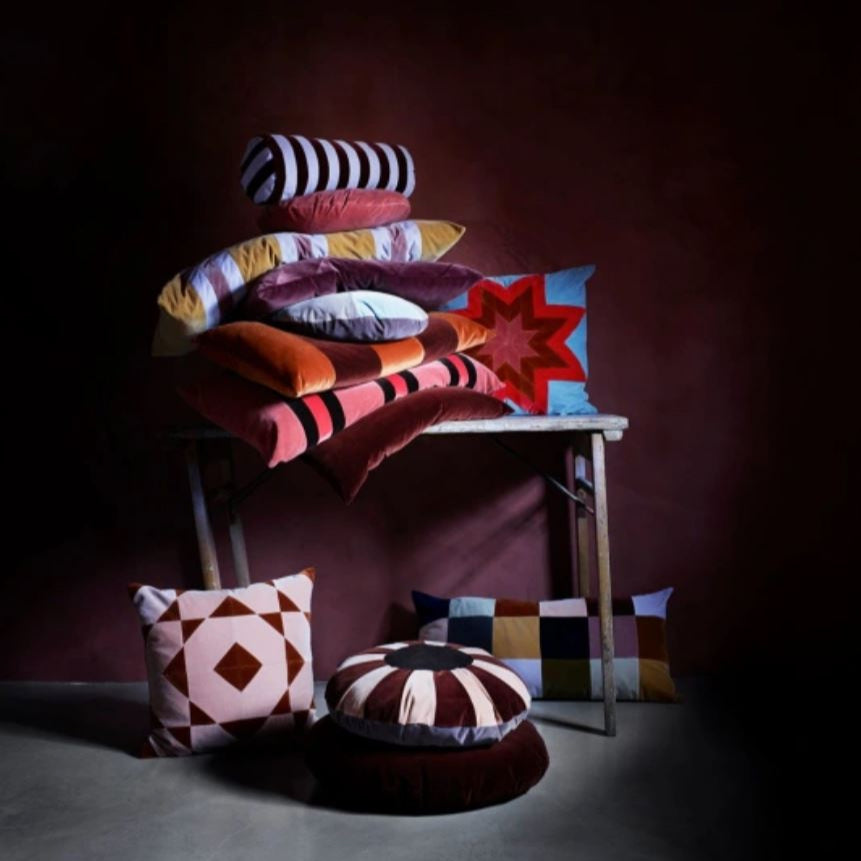 CUSHION-THELMA 55x55CM VELVET-BLUE DUST