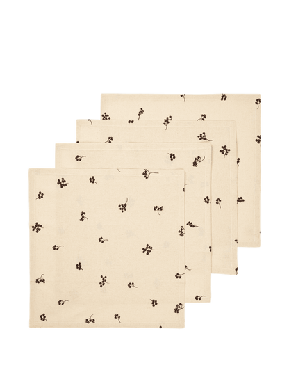NAPKINS-BAIES NAPKINS-NATURAL/DARK CHOCOLATE-SET OF 4