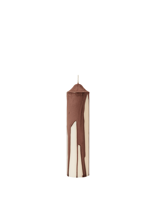 CANDLE-DRYP PILLAR CANDLE H20-DARK CHOCOLATE