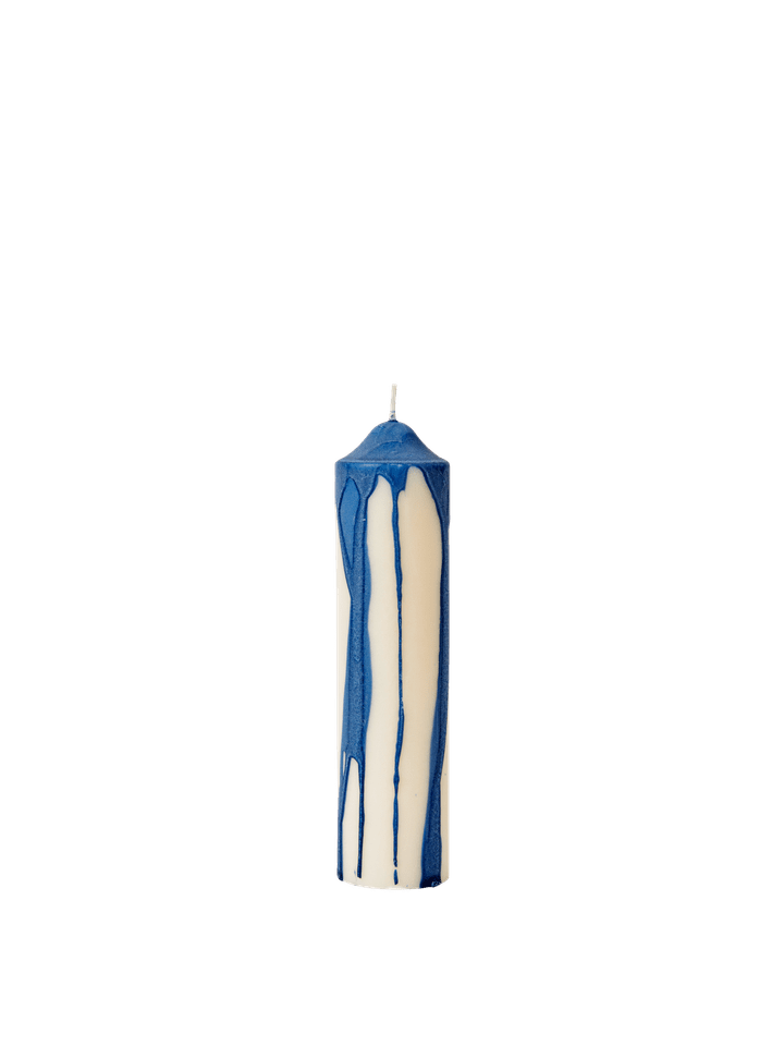 CANDLE-DRYP PILLAR CANDLE H20-DEEP BLUE
