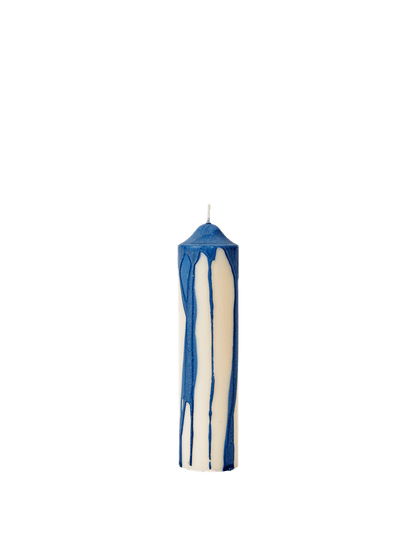CANDLE-DRYP PILLAR CANDLE H20-DEEP BLUE