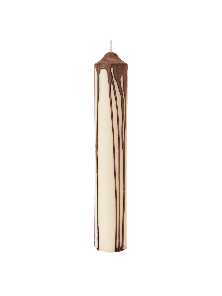CANDLE-DRYP PILLAR CANDLE H30-DARK CHOCOLATE