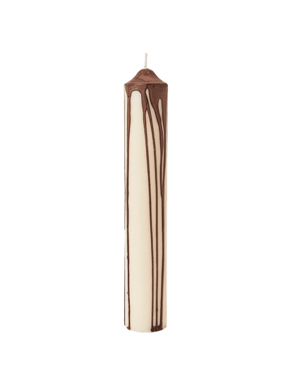 CANDLE-DRYP PILLAR CANDLE H30-DARK CHOCOLATE