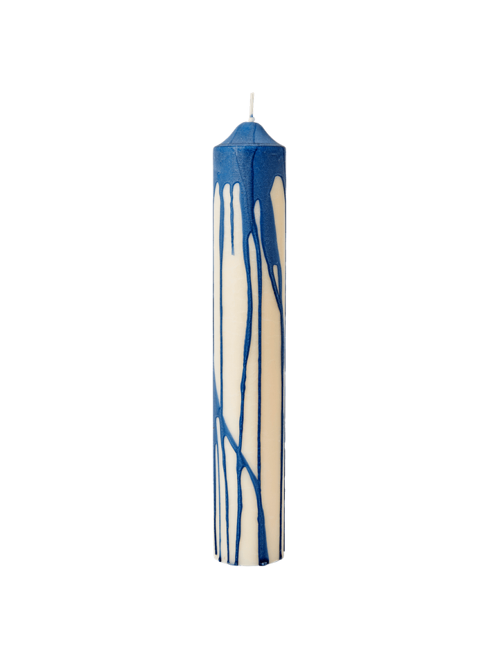 CANDLE-DRYP PILLAR CANDLE H30-DEEP BLUE