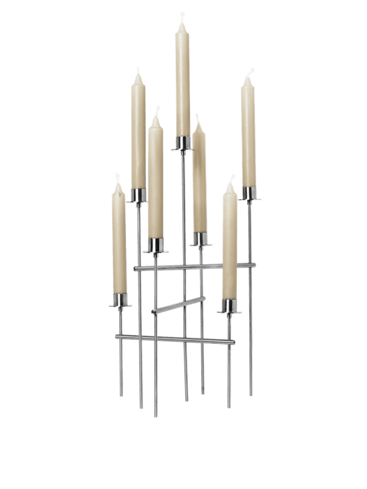 CANDLE HOLDER-ELYSIA CANDELABRA-BRUSHED ST.STEEL