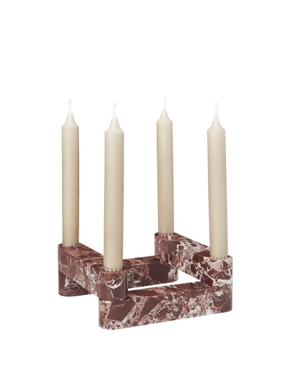 CANDLE HOLDER-NEWEL MODULAR CANDLE HOLDER-RED