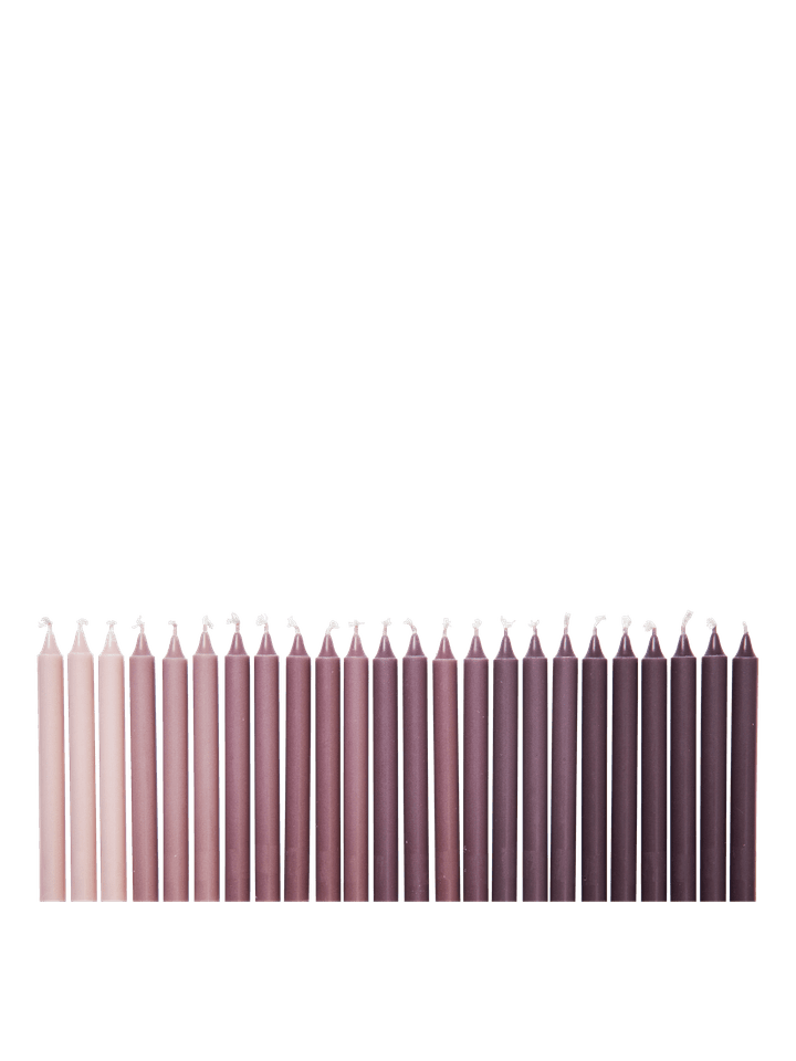 CANDLE-OMBRE CANDLES-DARK GRAPE-SET OF 24