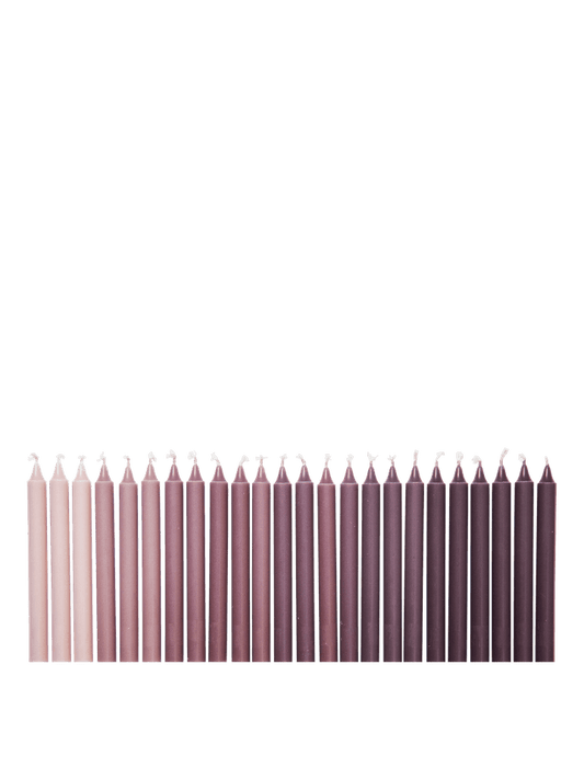 CANDLE-OMBRE CANDLES-DARK GRAPE-SET OF 24