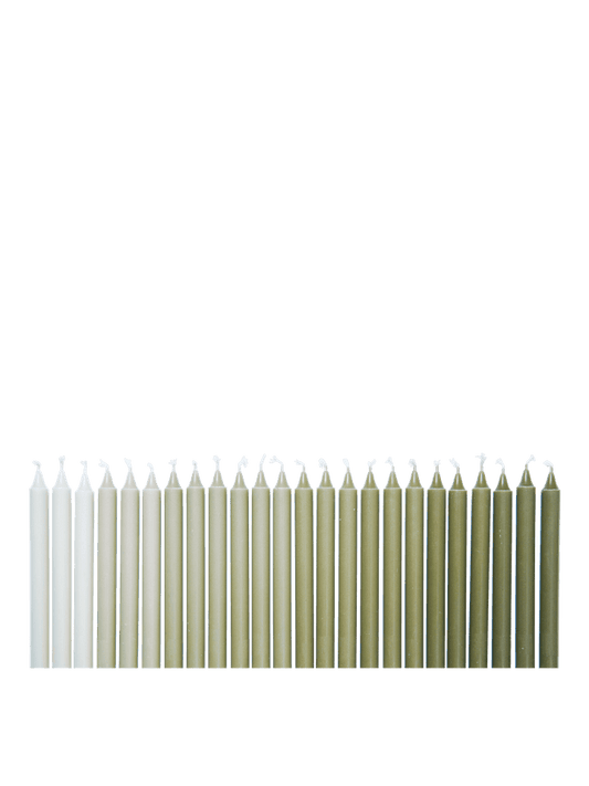 CANDLE-OMBRE CANDLES-KHAKI-SET OF 24