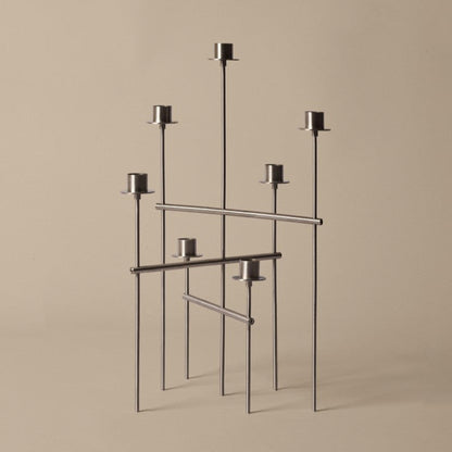 CANDLE HOLDER-ELYSIA CANDELABRA-BRUSHED ST.STEEL