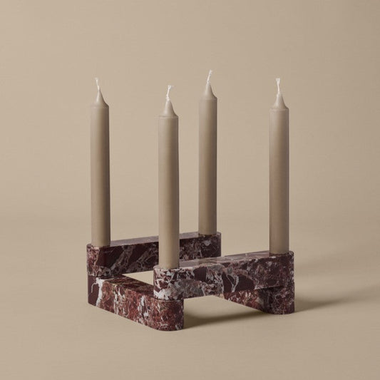 CANDLE HOLDER-NEWEL MODULAR CANDLE HOLDER-RED