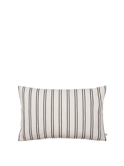 CUSHION-TWILL RECTANGULAR CUSHION-OFF WHITE/BLACK