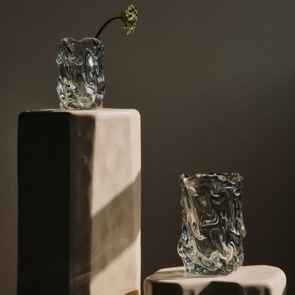 VASE-VIRELLE H24-LARGE-CLEAR