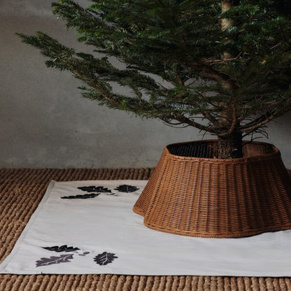 CHRISTMAS BLANKET-OAK XMAS TREE BLANKET-SQUARE-NATURAL