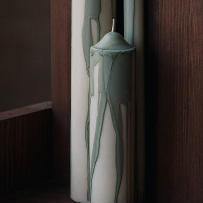 CANDLE-DRYP PILLAR CANDLE H30-DARK CHOCOLATE