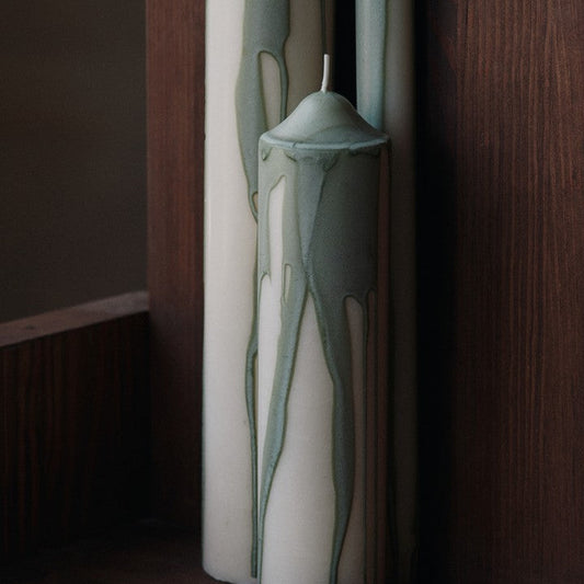 CANDLE-DRYP PILLAR CANDLE H30-DARK CHOCOLATE